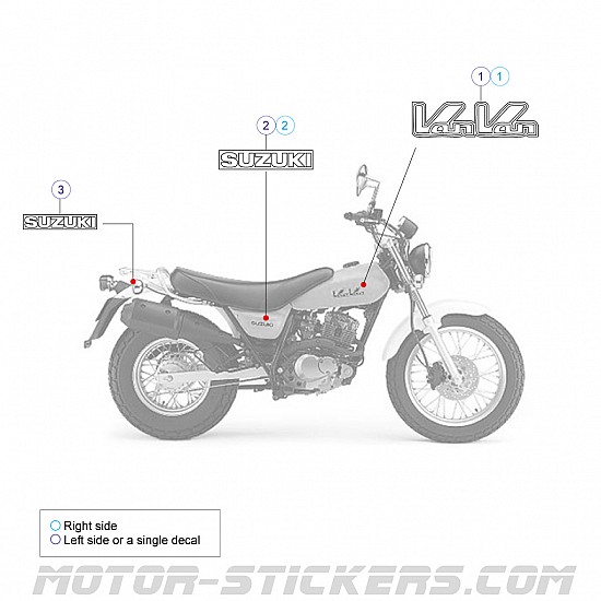 Lot D'autocollants Stickers Jaunes Pour Moto Suzuki RV 90 - Neufs